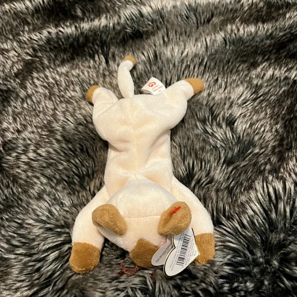 Ty Snip Cream and Brown Beanie Baby Cat Plush Toy